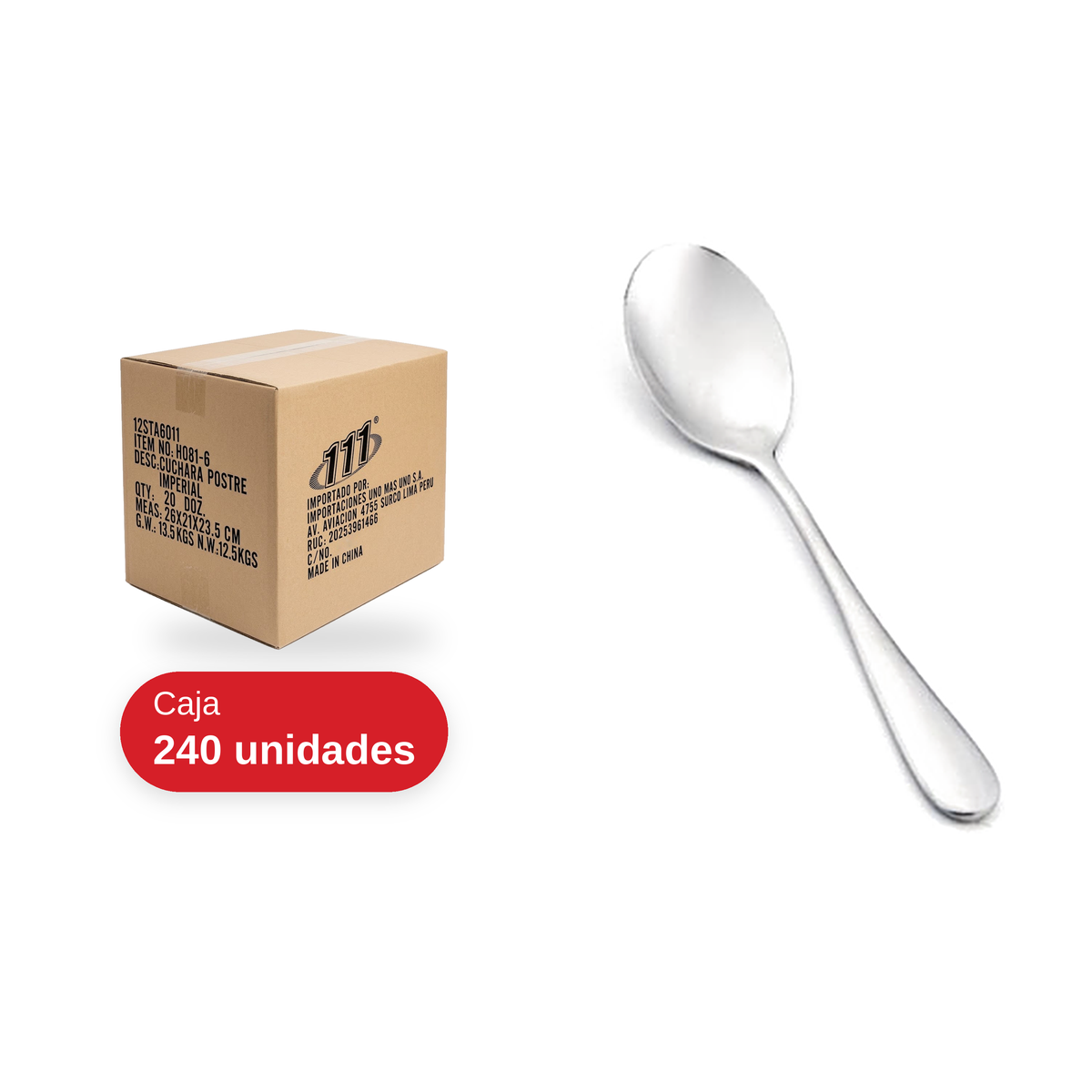 Cuchara de postre imperial - 111 (Caja 240 unidades)