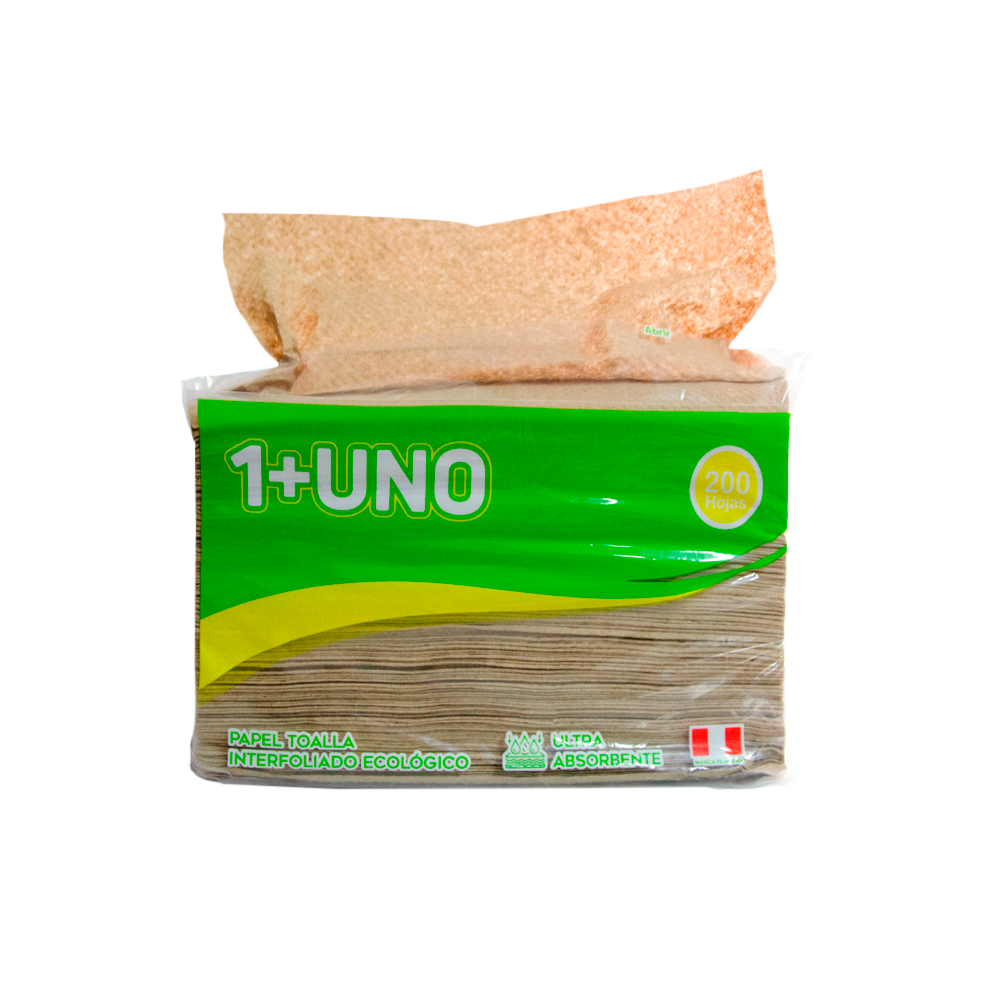 PAPEL TOALLA INTERFOLIADO ECOLOGICO 200 HOJAS 1+UNO